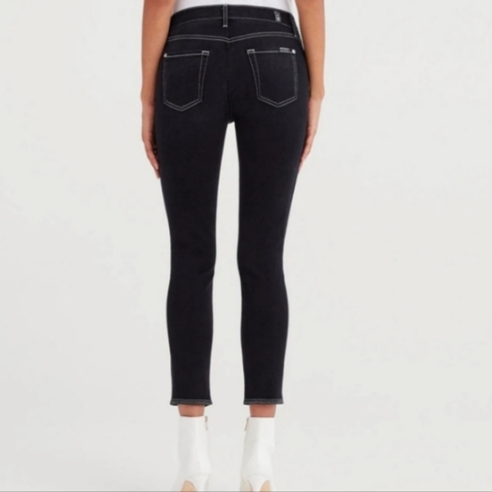 7 for All Mankind black ankle super skinny crop jeans 28 - Picture 10 of 15